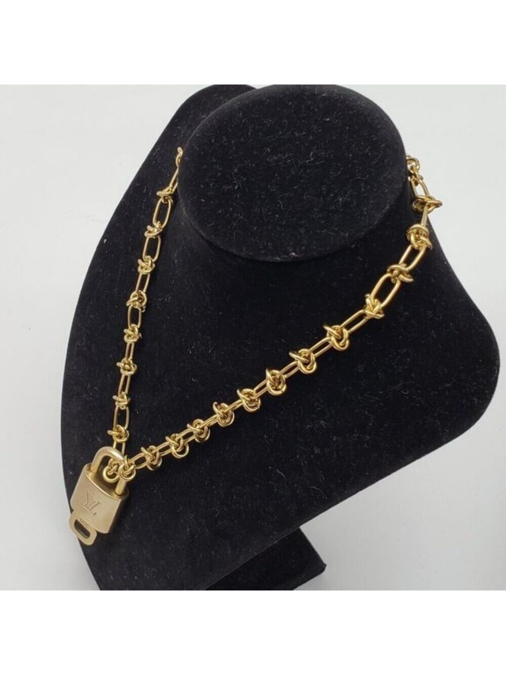 Louis Vuitton Gold Padlock w/Unbranded Stainless Steel 18k Plated Chain&Bracelet - Picture 7 of 13